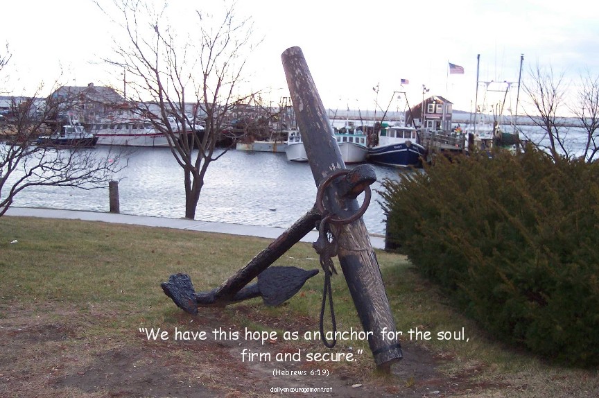Photo of anchor in Plymouth Harbor