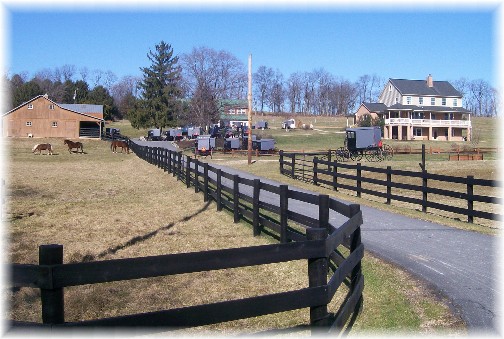 Amish church service on Sunnyside Road, Lancaster County