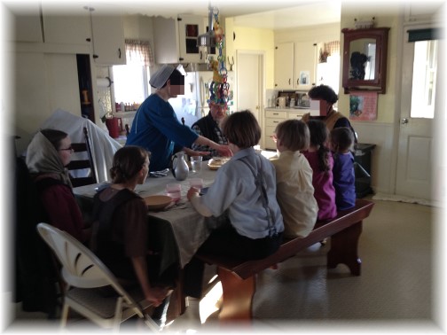Amish family at dinner 2/25/15