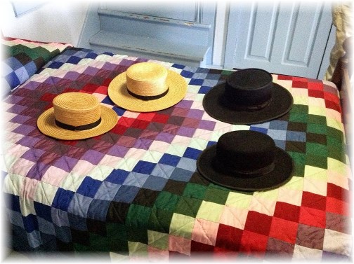 Amish quilt with hats