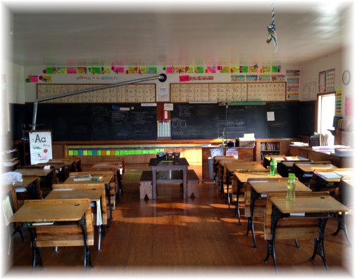 Interior of one room Amish schoolhouse 9/2/15 (Click to enlarge)