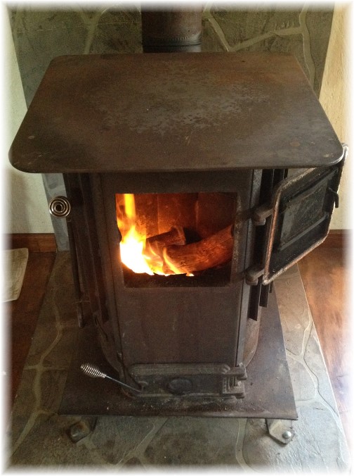 Wood stove in New York cabin 10/18/14