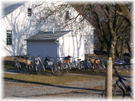 Bikes at Old order Mennonite meeting house