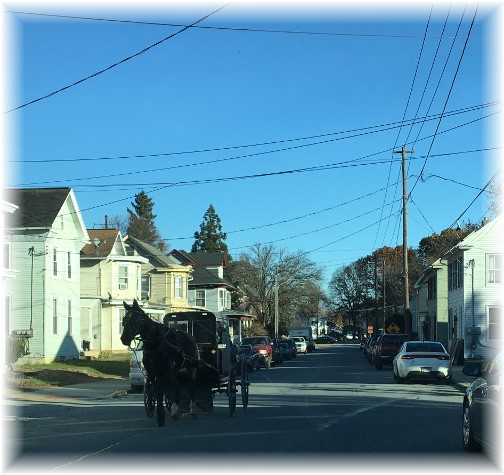 Amish church traffic through Mount Joy, PA 11/26/17
