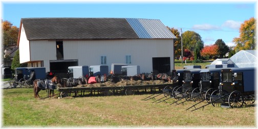 Amish service parking lot on Kraybill Church Road 11/3/13