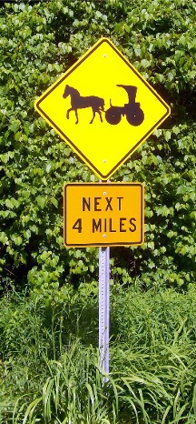 Amish road sign in New York