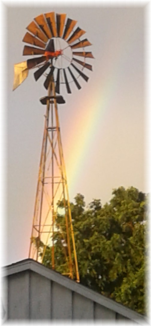 Old Windmill Farm rainbow, Lancaster County, PA 6/7/18 (Photo by Jesse Lapp)