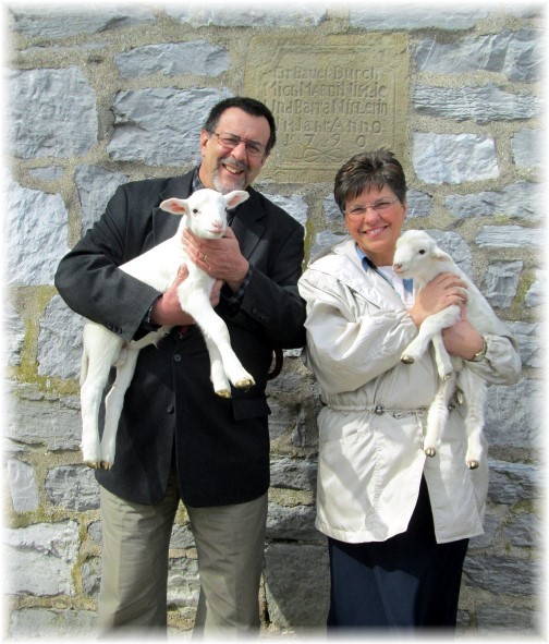 Stephen and Brooksyne Weber with lambs 3/16/14 (click on photo to enlarge)