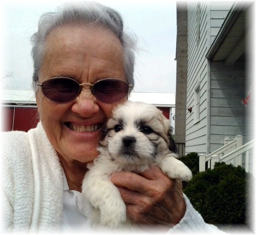 Wilma with puppy 4/15/12