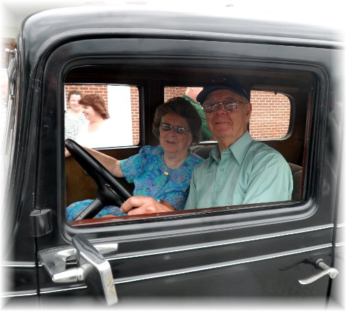 Raymond and Miriam in his 1932 Chevrolet (June 2013)