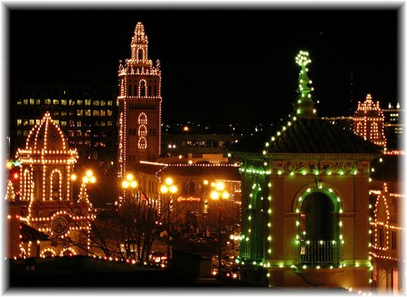 Christmas lights on Plaza in Kansas City Missouri