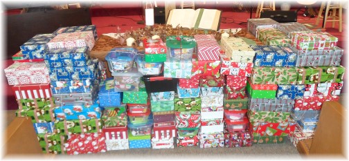 Mount Pleasant Christmas shoeboxes 11/17/13