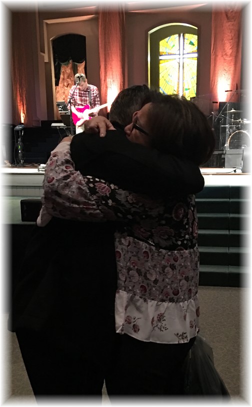 Ian baptism hug with mother 11/26/17