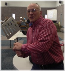 Nelson Heisey with giant spatula