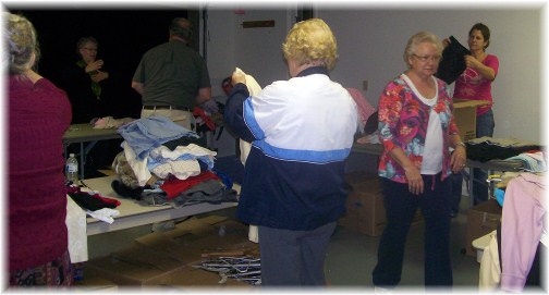 Sorting clothes for Second Street Shop 10/23/12