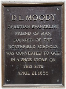 DL Moody plaque, Court Street, Boston, MA