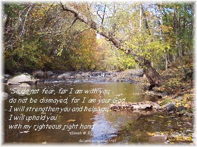 Photo of Conewago Creek with Scripture verse