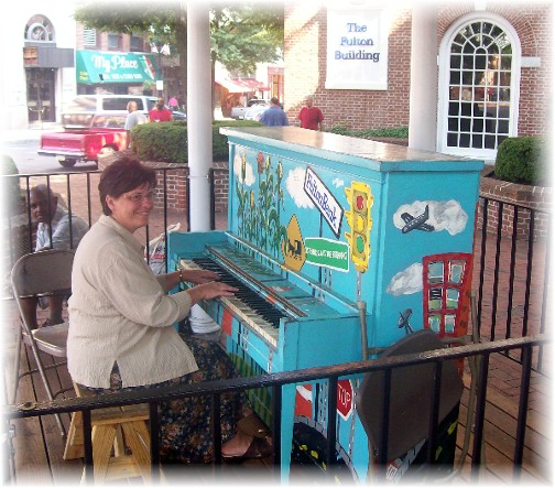 Brooksyne playing Lancaster city piano 7/7/11