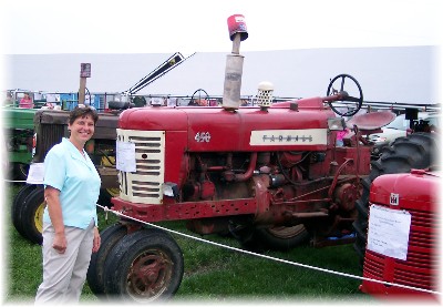 Brooksyne with Farmall tractor