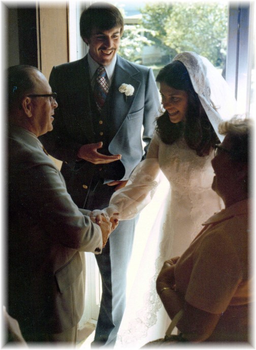 Joe and Pauline Harding at our wedding 5/8/76