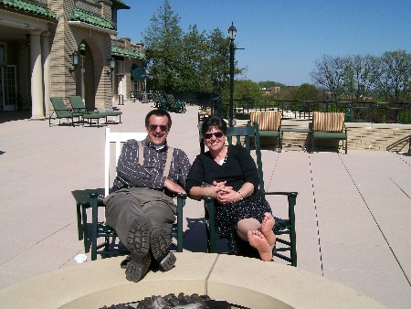 Stephen & Brooksyne Weber on the veranda of the Hotel Hershey 4/23/10