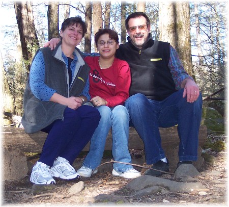 Family photo along a Smoky Mountain trail