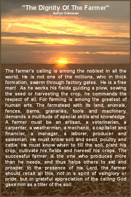 The Dignity Of The Farmer