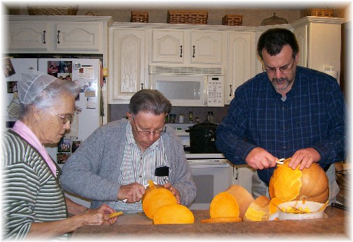 Preparing neck pumpkin 11/30/10