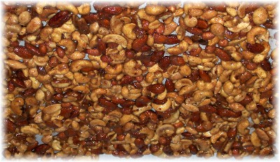 Nuts on cookie sheet