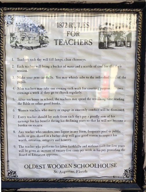 1872 rules for teachers