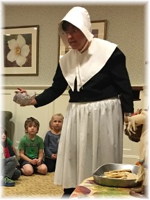 Brooksyne dressed as Pilgrim 11/11/16