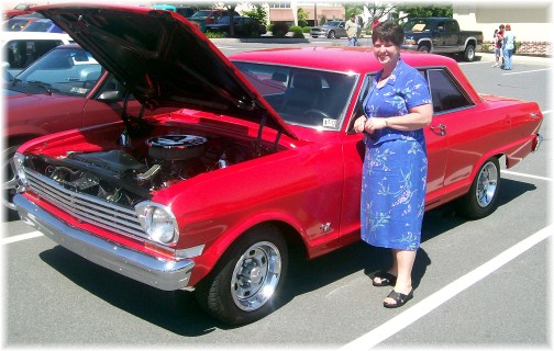 Brooksyne with antique car in Leola PA 5/20/12