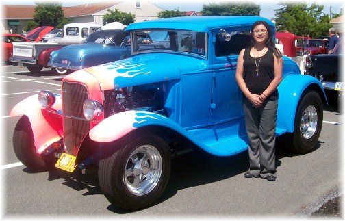 Ester with antique car in Leola PA 5/20/12