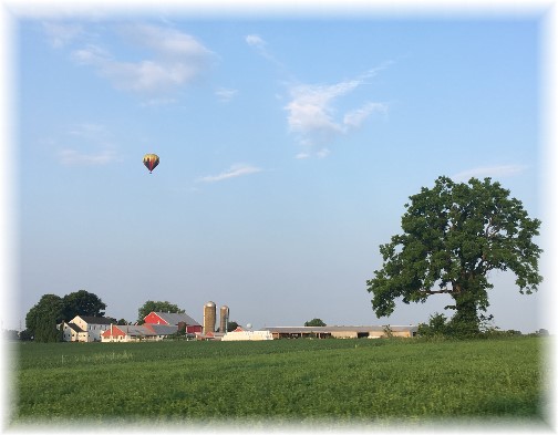 Balloon over Lancaster County farm 6/14/17 (Click to enlarge)