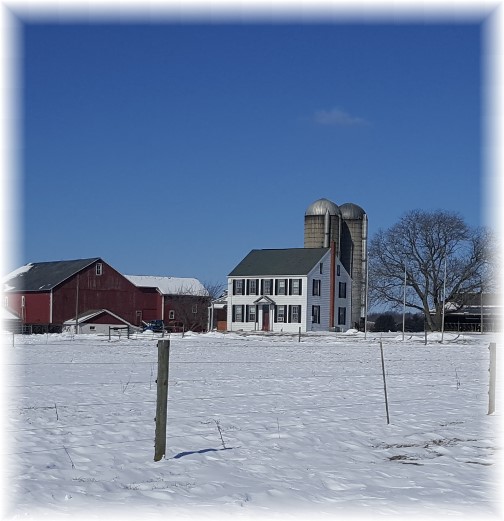 Bossler Road farm in snow, Lancaster County, PA 2/14/16 (Click to enlarge)