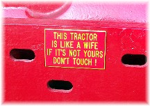 Sign on tractor at Etown Fair