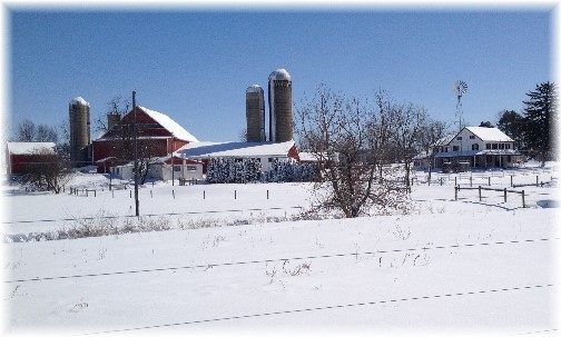 Lancaster farm scene after snowstorm 3/6/15 (Click to enlarge)