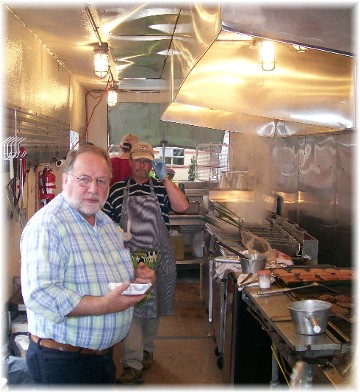 Gene Wenger in mobile kitchen