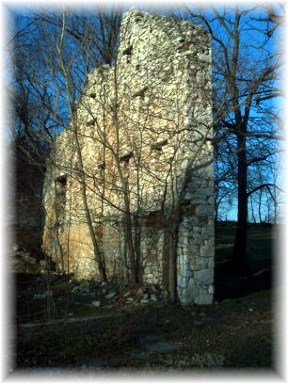 Ruins from stone barn wall in Lancaster County PA