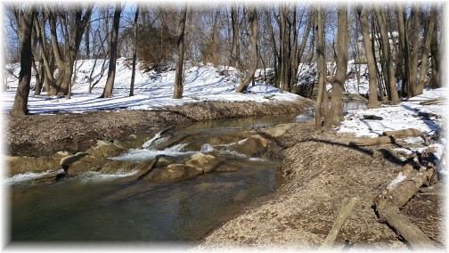 Stream flowing into Susquehanna River, Lancaster County, PA 2/14/16 (Click to enlarge)