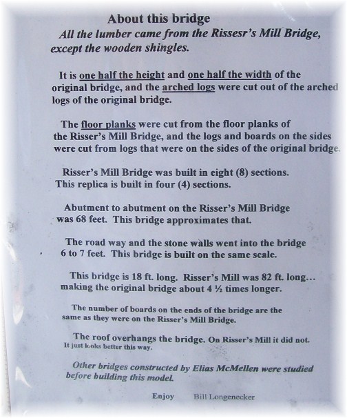 Description in Covered Bridge on Longenecker farm in Lancaster County PA