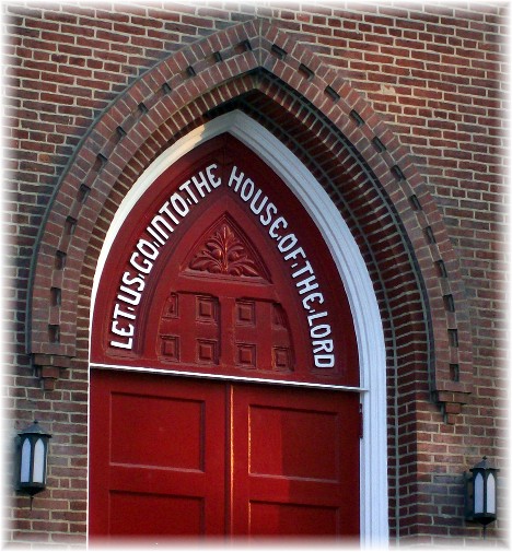 Door of church in Manheim, PA