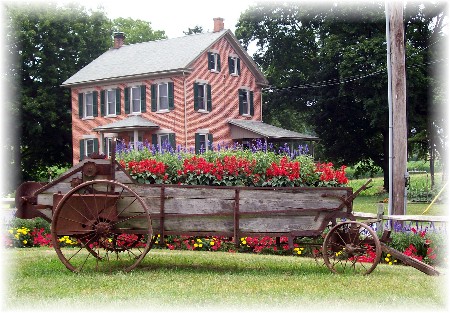 Flower cart at Cherry Hill Farm