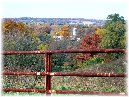 Rusty Gate and autumn view along Risser Mill Road