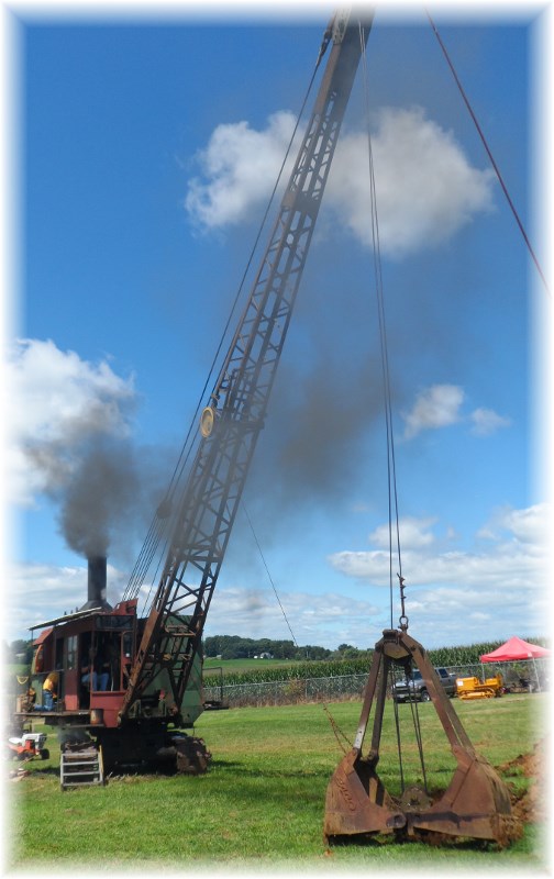 Steam excavator at Rough and Tumble event, Lancaster County 8/14/13
