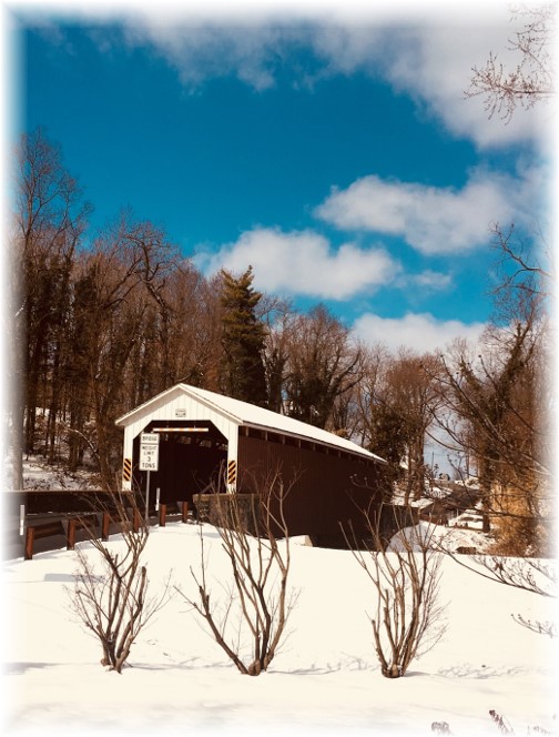 Siegrist's Mill Covered Bridge 2/18/18 (Click to enlarge)
