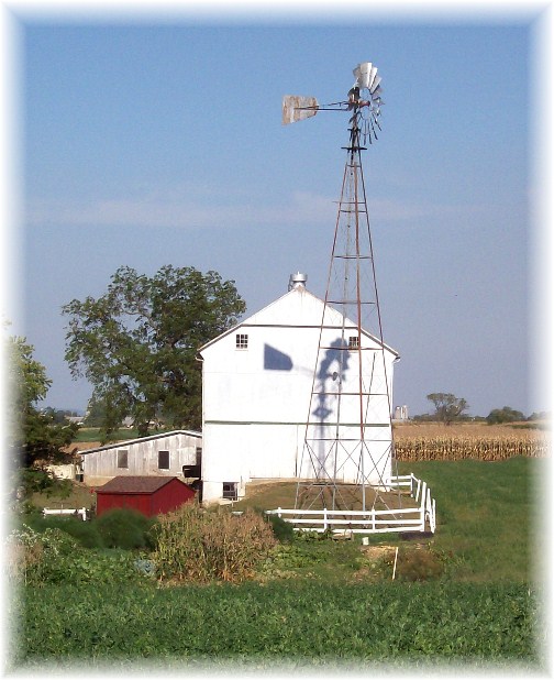 Windmill and barn