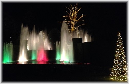 Lighted fountain at Longwood Gardens 12/19/14