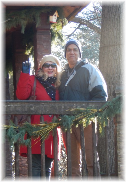 Genelle and Cesar in treehouse at Longwood Gardens 12/19/14