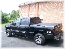 Black pickup truck